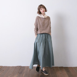 雙色兩穿毛衣 - 裸 Two-tone two-way knit - Nude/ Tea 第1張的照片