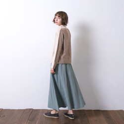 雙色兩穿毛衣 - 裸 Two-tone two-way knit - Nude/ Tea 第3張的照片