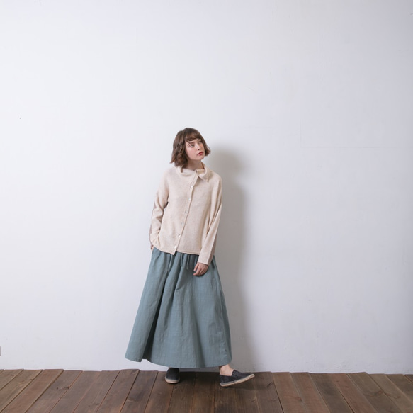 雙色兩穿毛衣 - 裸 Two-tone two-way knit - Nude/ Tea 第4張的照片