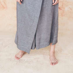 手工棉麻低襠褲裙 - 人字織紋 Handmade drop-crotch culottes - Herringbone 第5張的照片