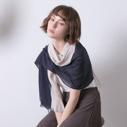 純棉雙色圍巾 - 銀河夜空 Two-tone cotton scarf - Milky way 第5張的照片