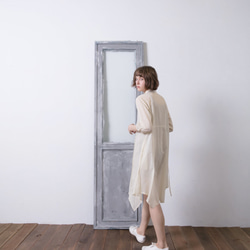 七分袖細褶洋裝 - 珍珠白 Pleated 3/4 length sleeve 2 way dress - Pearly 第3張的照片