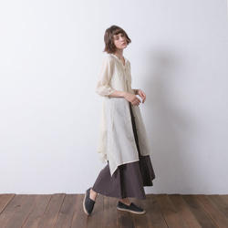 七分袖細褶洋裝 - 珍珠白 Pleated 3/4 length sleeve 2 way dress - Pearly 第8張的照片