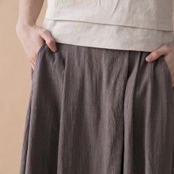 プリーツロングスカートとショートスカート-グレー 6枚目の画像