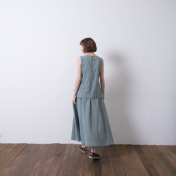 雙層背心 - 粉綠 Sleeveless double layer top  - pastel green 第5張的照片