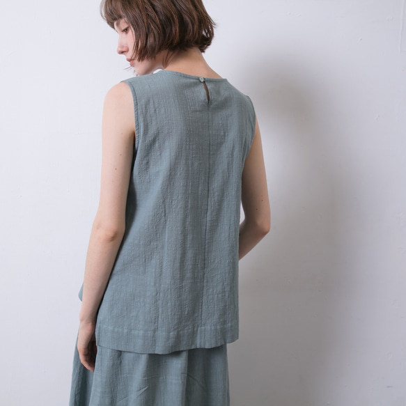 雙層背心 - 粉綠 Sleeveless double layer top  - pastel green 第7張的照片