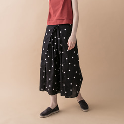 前綁帶開衩褲 - 點點 Wrap-effect tie-front pants - Polka dots 第1張的照片