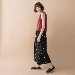 前綁帶開衩褲 - 點點 Wrap-effect tie-front pants - Polka dots 第3張的照片