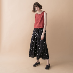 前綁帶開衩褲 - 點點 Wrap-effect tie-front pants - Polka dots 第5張的照片