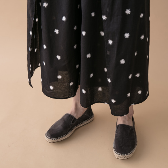 前綁帶開衩褲 - 點點 Wrap-effect tie-front pants - Polka dots 第7張的照片