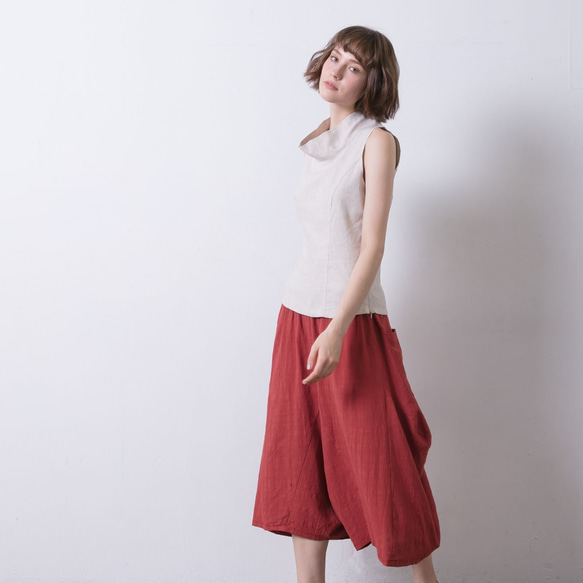 兩穿札哈哈蒂寬褲 - 熱帶橙 Voluminous cropped pants - Tropical Ora 第2張的照片