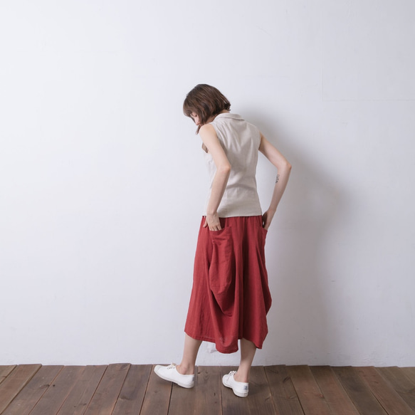 兩穿札哈哈蒂寬褲 - 熱帶橙 Voluminous cropped pants - Tropical Ora 第8張的照片