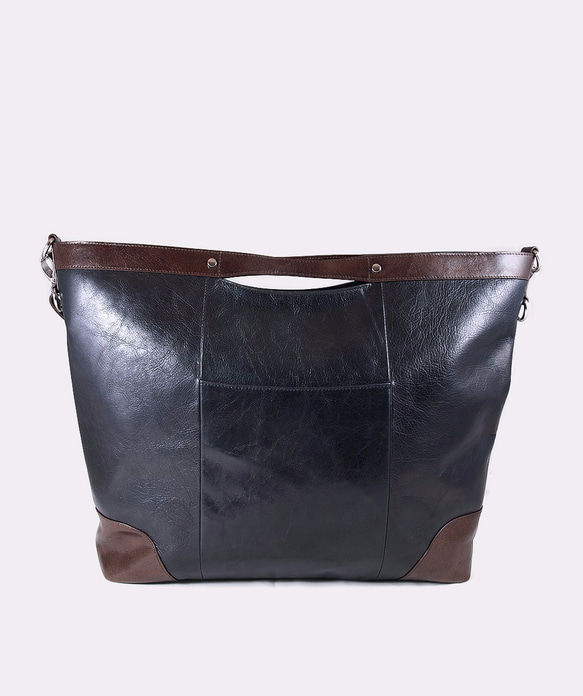 UN1 Leather Keep All Large Travel Bag– Midnight Black 5枚目の画像