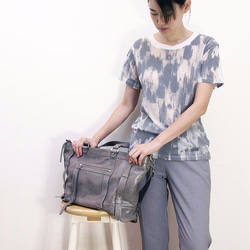 UN1 Large Laptop Leather Tote – Frost Gray 3枚目の画像