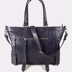 UN1 Large Laptop Leather Tote – Purple Reign 5枚目の画像