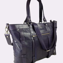 UN1 Large Laptop Leather Tote – Purple Reign 7枚目の画像