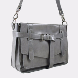 KAY Classic Leather Satchel /Crossbody Bag – Frost Gray 1枚目の画像