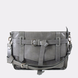 KAY Classic Leather Satchel /Crossbody Bag – Frost Gray 2枚目の画像