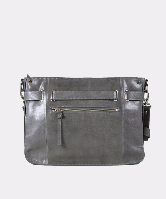 KAY Classic Leather Satchel /Crossbody Bag – Frost Gray 7枚目の画像