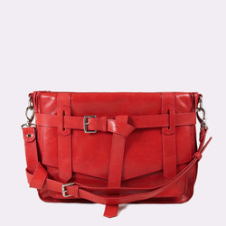 KAY Classic Leather Satchel /Crossbody Bag – Poppy Red 6枚目の画像