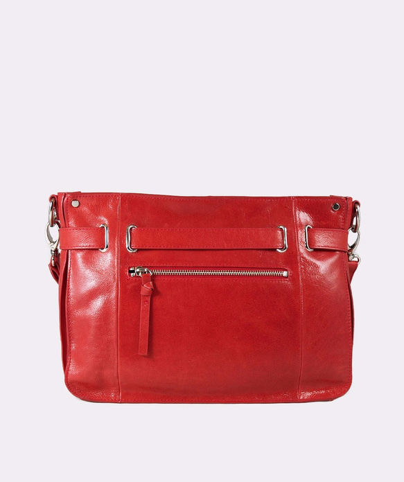 KAY Classic Leather Satchel /Crossbody Bag – Poppy Red 7枚目の画像