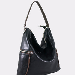 Melanie Leather Shoulder Bag / Work Bag – Midnight Black 1枚目の画像