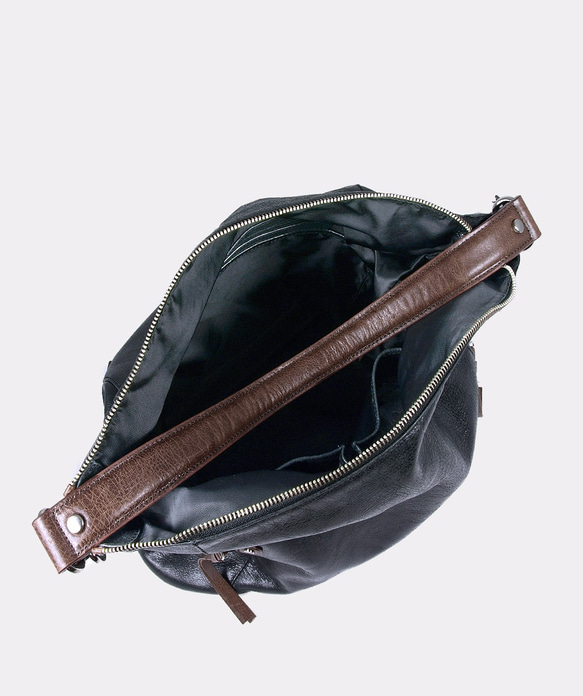 Melanie Leather Shoulder Bag / Work Bag – Midnight Black 3枚目の画像