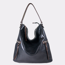 Melanie Leather Shoulder Bag / Work Bag – Midnight Black 6枚目の画像