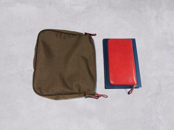 Baimiao Medium Leather Tote / Double Bag – Pink Trim 3枚目の画像