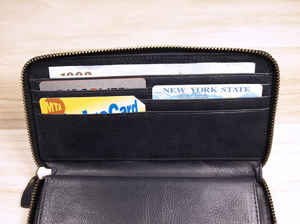 UN1 Everyday Leather Wallet – Navy Blue 7枚目の画像