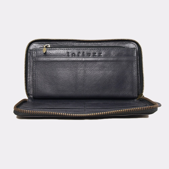 UN1 Everyday Leather Wallet – Navy Blue 1枚目の画像