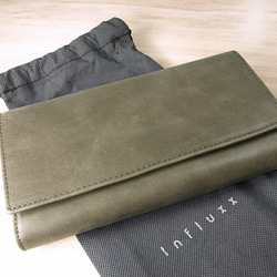 Aubrey Envelope Leather Wallet – Dark Olive Green 8枚目の画像