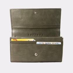 Aubrey Envelope Leather Wallet – Dark Olive Green 2枚目の画像