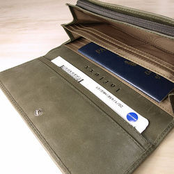 Aubrey Envelope Leather Wallet – Dark Olive Green 6枚目の画像