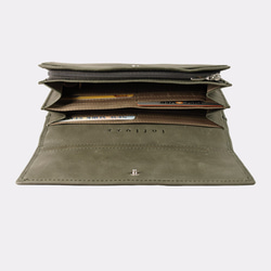 Aubrey Envelope Leather Wallet – Dark Olive Green 3枚目の画像