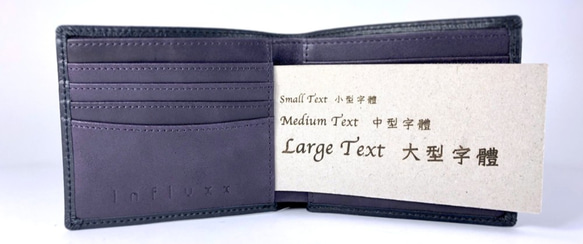 Montage Leather Bi-fold Compact Wallet - Black/Purple 2枚目の画像