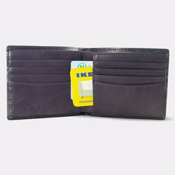 Montage Leather Bi-fold Compact Wallet - Black/Purple 4枚目の画像