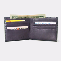 Montage Leather Bi-fold Compact Wallet - Black/Purple 8枚目の画像