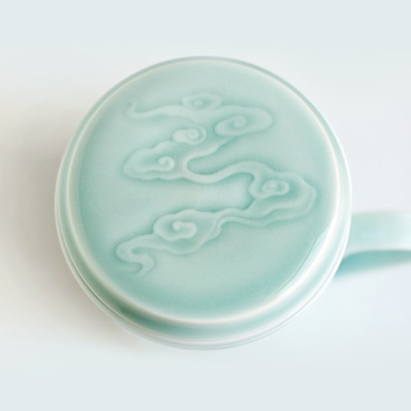茶漉し付きカップ(Ｍ) - 青磁 2枚目の画像
