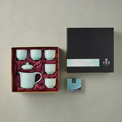 ステンレス茶漉し付蓮の茶器セット - 青磁 5枚目の画像