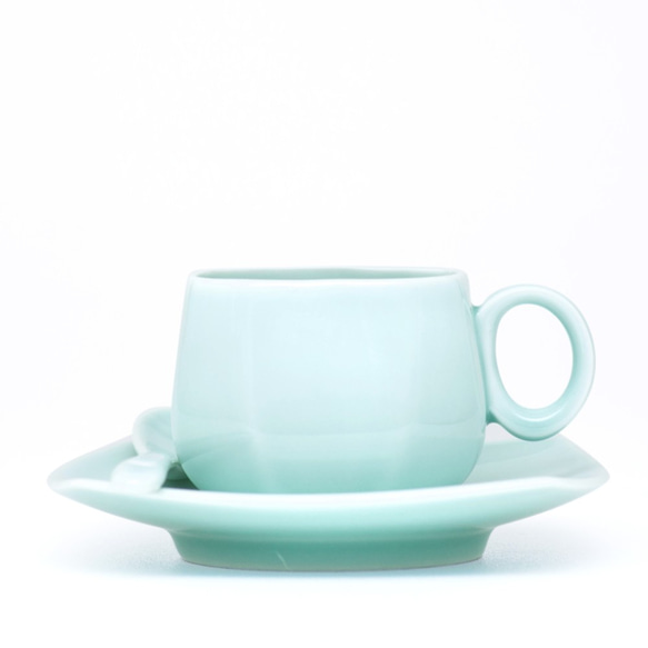 方形コーヒーカップセット - 青磁 3枚目の画像