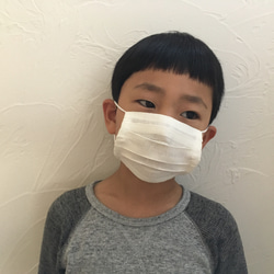 [セール]リネンのマスク 子供サイズ  フィルターポケット付きと夏マスクの2点セット 5枚目の画像