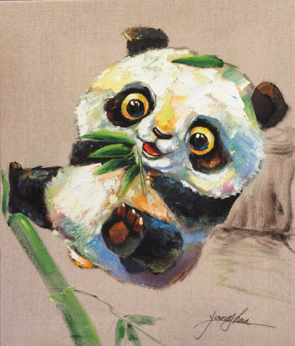 (油畫)軟Q小熊貓 第4張的照片