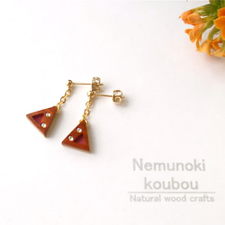 Timber Earrings 〜Triangle〜 Paduk 第1張的照片