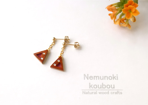 Timber Earrings 〜Triangle〜 Paduk 第1張的照片