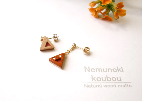 Timber Earrings 〜Triangle〜 Paduk 第2張的照片