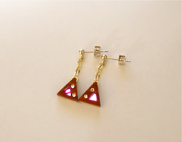 Timber Earrings 〜Triangle〜 Paduk 第3張的照片