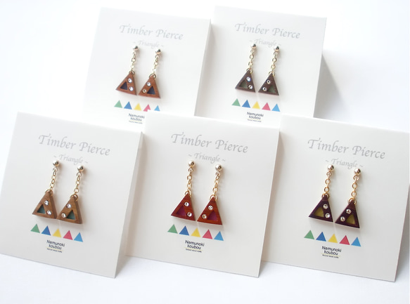 Timber Earrings 〜Triangle〜 Paduk 第5張的照片