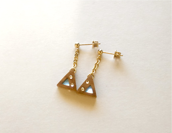 Timber Earrings 〜Triangle〜 Keyaki 第3張的照片