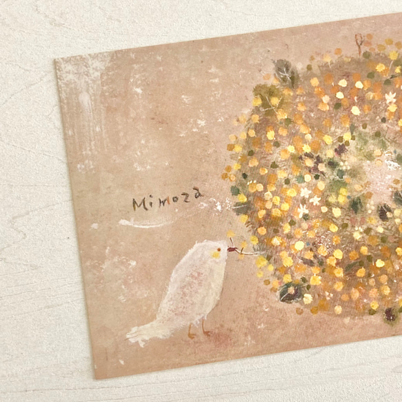 196 ミモザのリース・postcard 3枚set（組み合わせ、選んでいただけます） 2枚目の画像